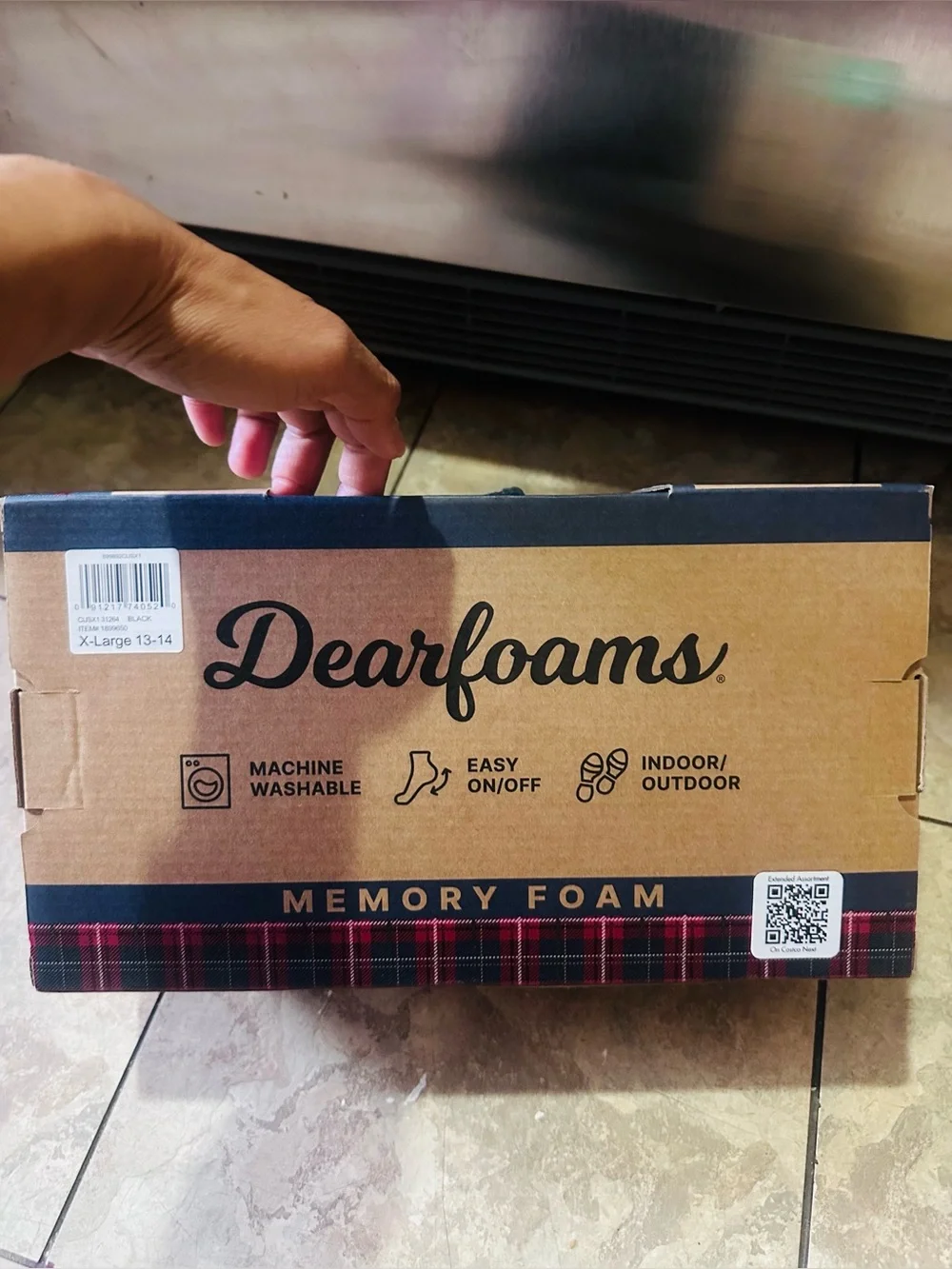 dearfoams✨🖤🩶Men’s Black Slip-On Memory Foam Loafers